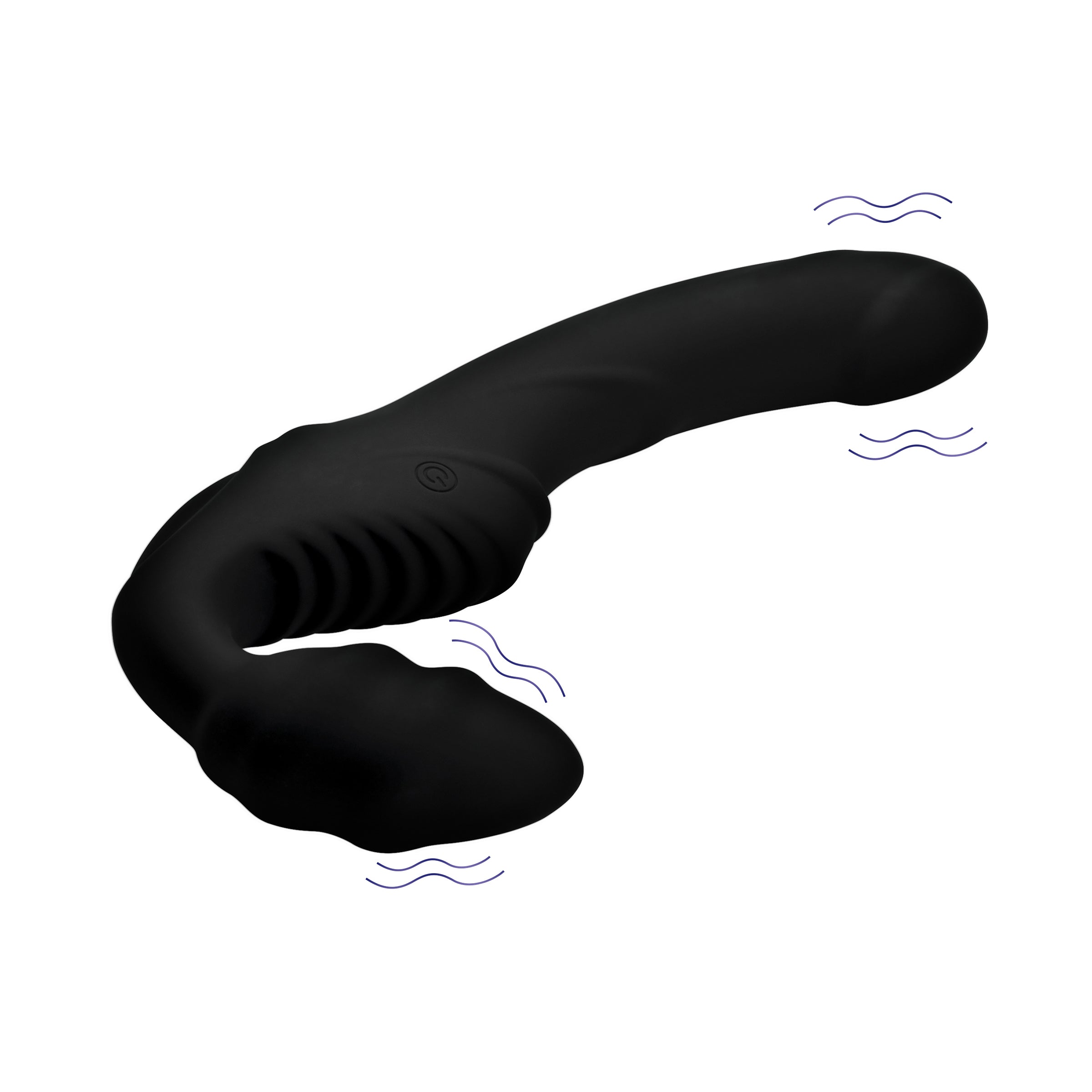 Pro Rider 9X Vibrating Silicone Strapless Strap On with Remote Control, featuring dual motors and textured design for enhanced pleasure.
